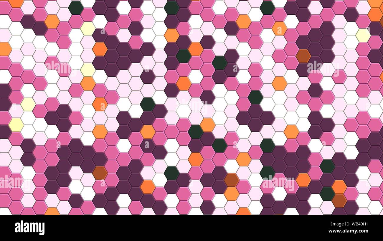 Honeycomb pink grid seamless background or Hexagonal cell texture Stock Photo