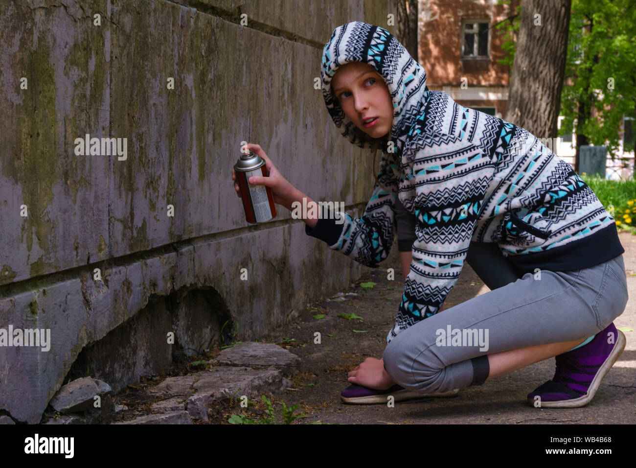 Spray painting on jacket hi-res stock photography and images - Alamy