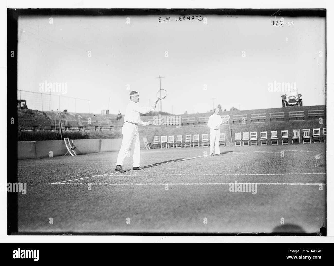 E.W. Leonard [tennis match, Cresent Club] Abstract/medium: 1 negative : glass ; 5 x 7 in. or smaller. Stock Photo