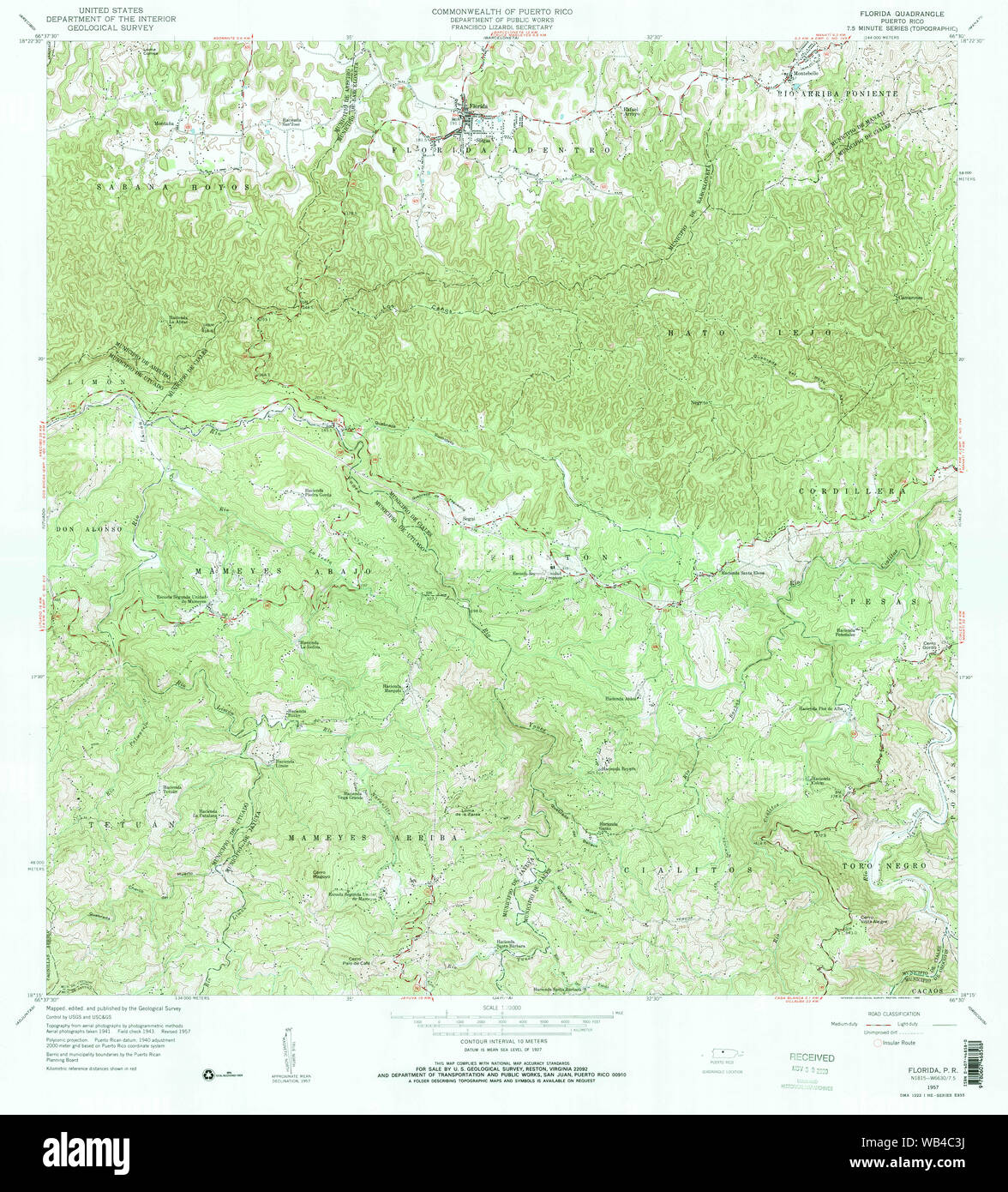 USGS TOPO Map Puerto Rico PR Florida - Usgs Topo Map Puerto Rico Pr Florida 362107 1957 20000 Restoration WB4C3J