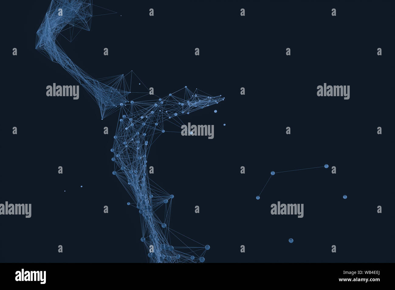 Gene lines and nodes, biological gene structure, 3d rendering. Computer ...