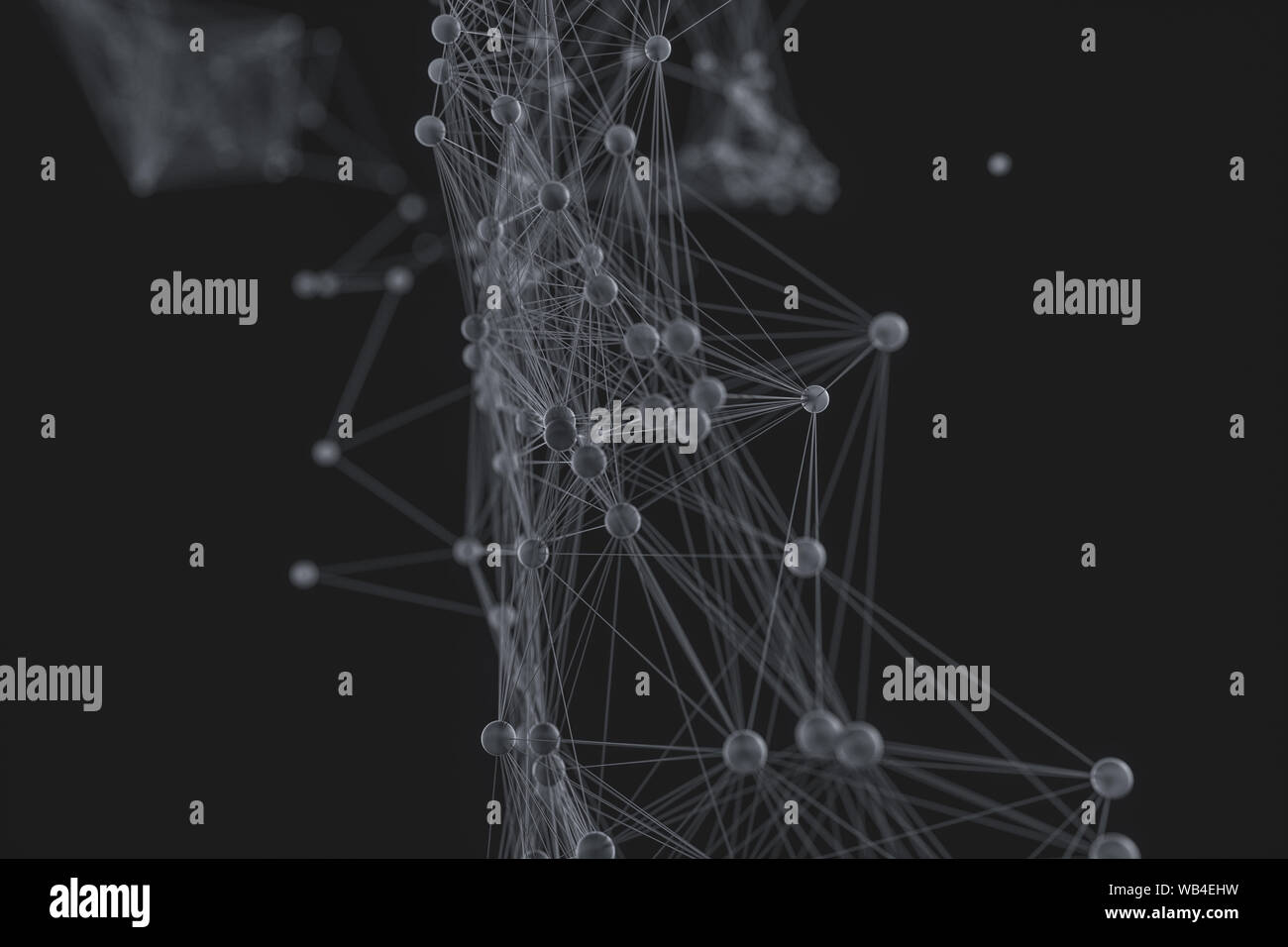Gene lines and nodes, biological gene structure, 3d rendering. Computer ...