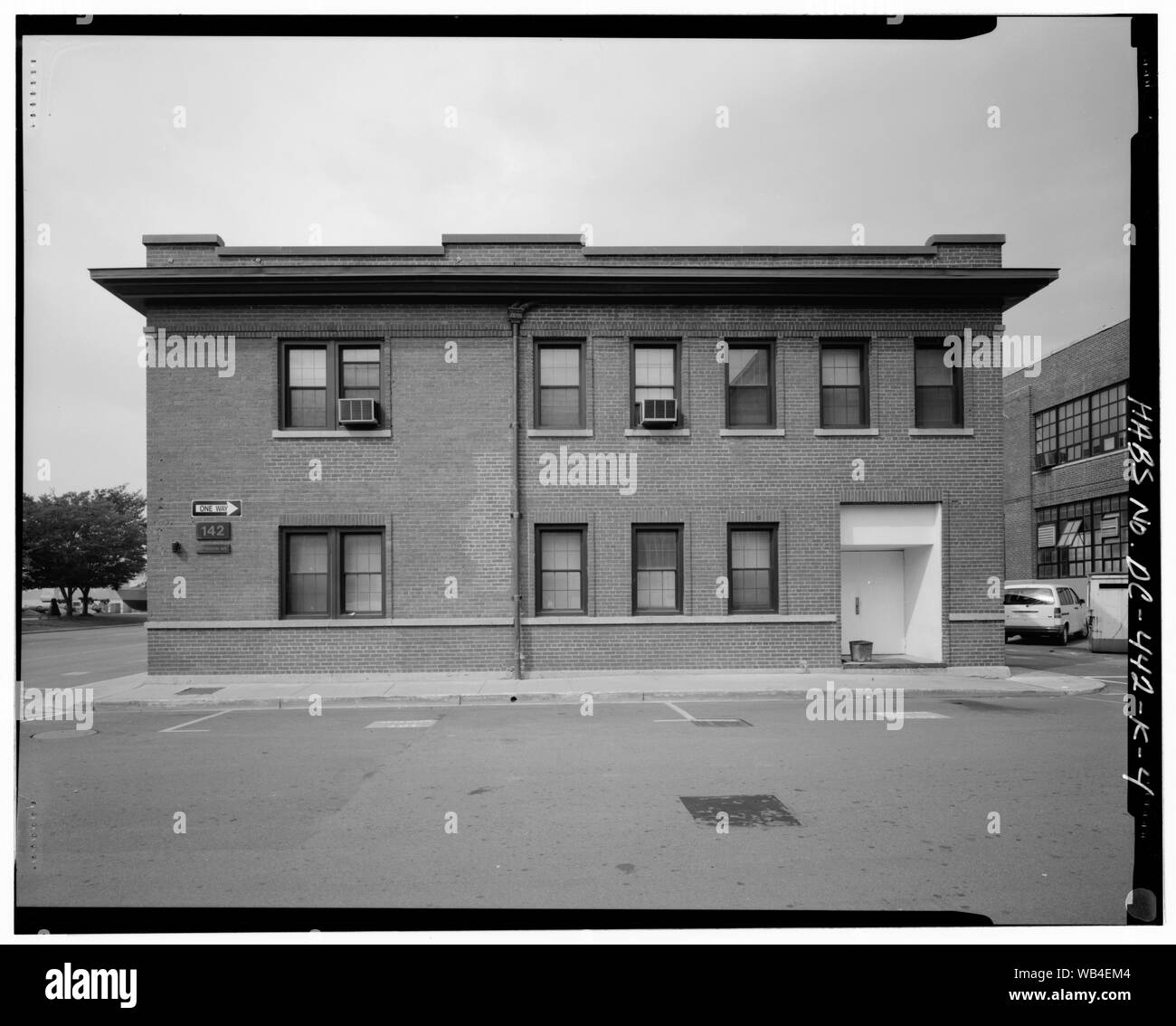 1.East elevation, looking west - Navy Yard, Building No. 142; East elevation, looking west - Navy Yard, Building No. 142, Intersection of Sicard Street & Patterson Avenue, Washington, District of Columbia, DC Stock Photo