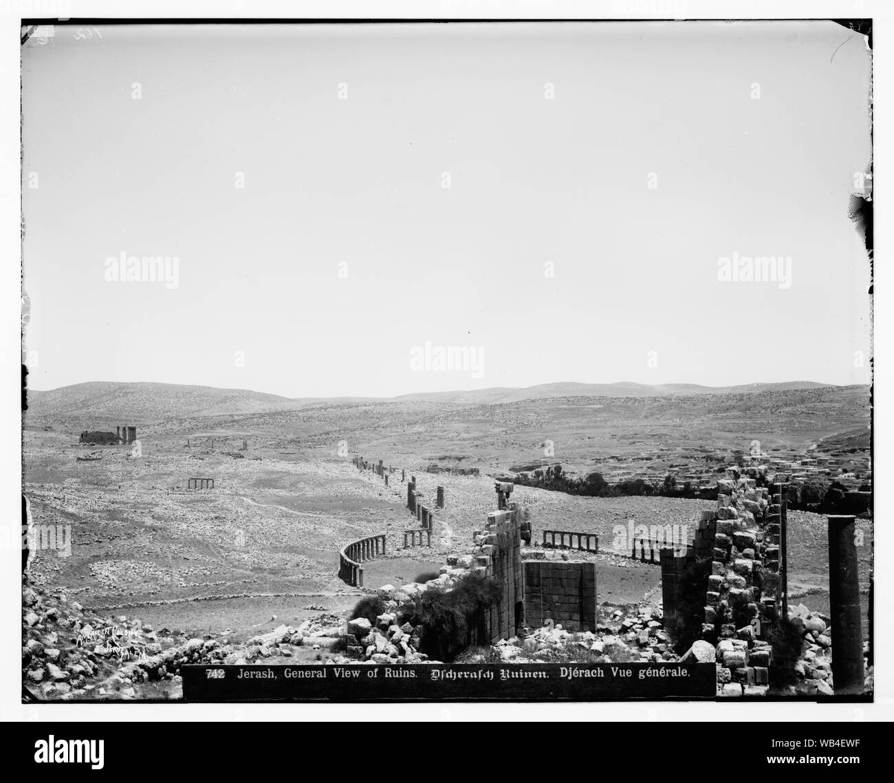 East of Jordan and the Dead Sea. General view of ruins of Jerash Abstract/medium: G. Eric and Edith Matson Photograph Collection Stock Photo