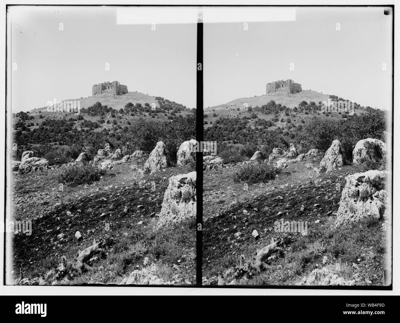East of the Jordan and Dead Sea. Near view of castle of Ajlun Abstract/medium: G. Eric and Edith Matson Photograph Collection Stock Photo
