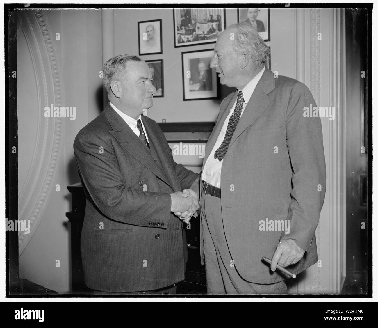 Ed Jamieson; James Keenan, Asst. Atty. Gen'l; Sen. Pat Harrison; [...]Wm. E. Jamieson, 5/26/38 Abstract/medium: 1 negative : glass ; 4 x 5 in. or smaller Stock Photo