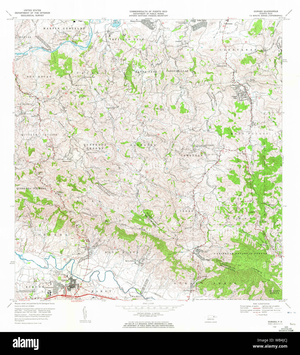 Gurabo Puerto Rico Map Usgs Topo Map Puerto Rico Pr Gurabo 362122 1969 20000 Restoration Stock  Photo - Alamy