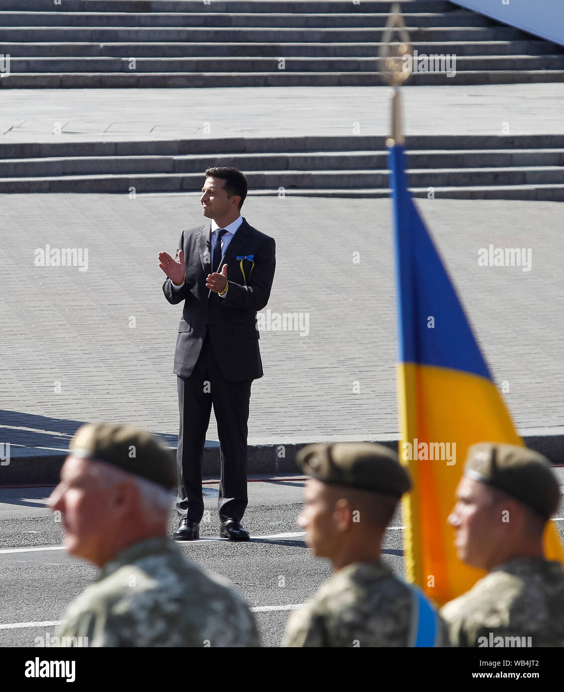 President of Ukraine Volodymyr Zelensky (C) attends the 28th ...