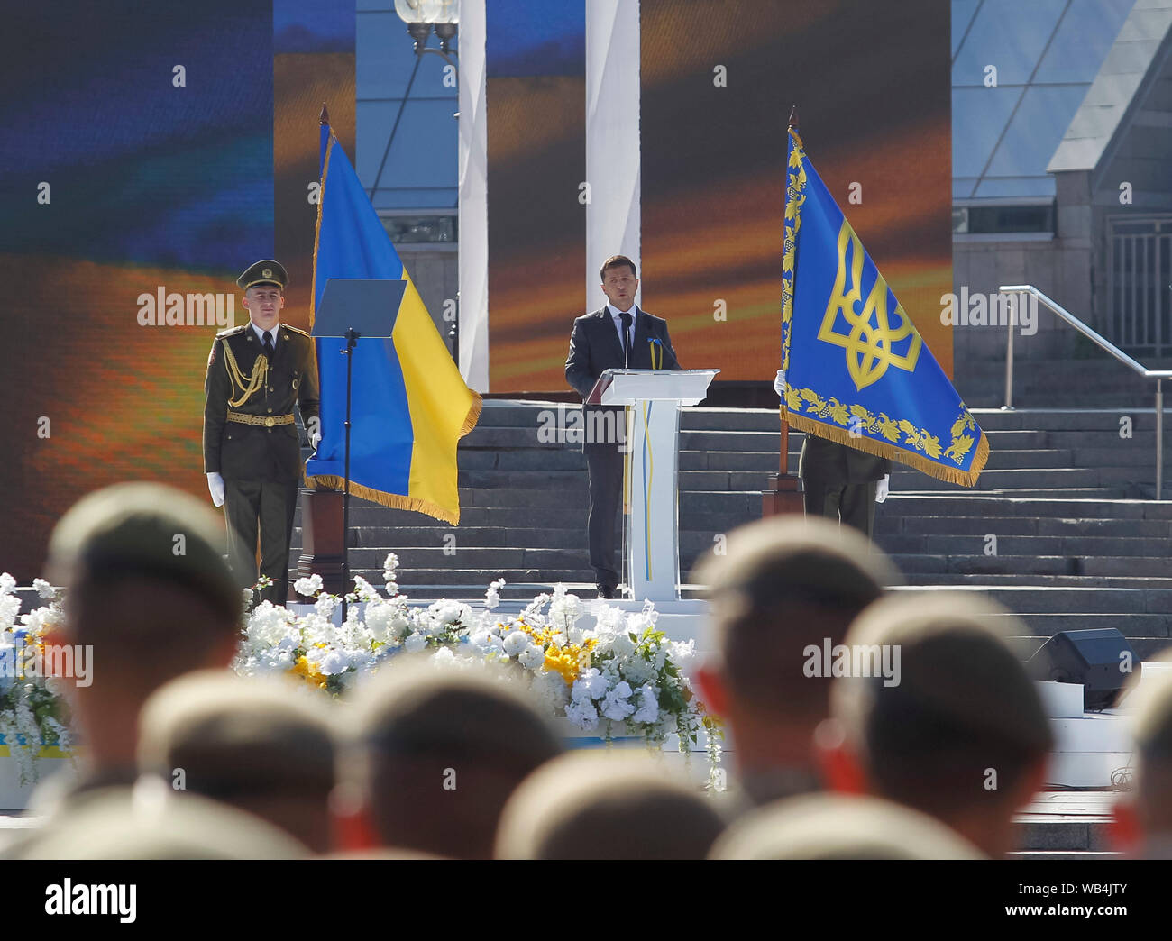 President of Ukraine Volodymyr Zelensky speaks during the 28th ...