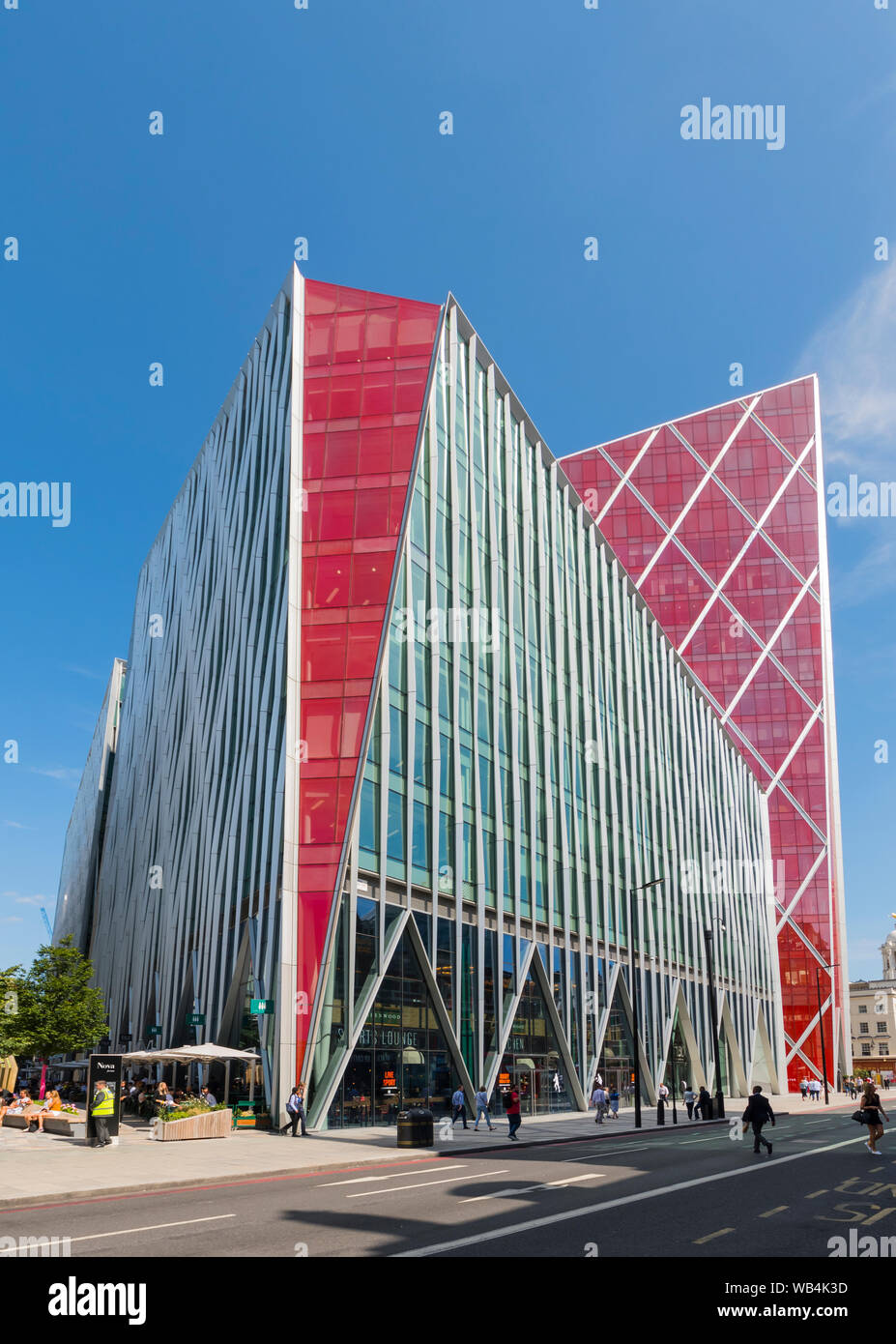 Nova Victoria, a contemporary architecture urban modern office block building in Victoria, City of Westminster, Central London, England, UK. Stock Photo