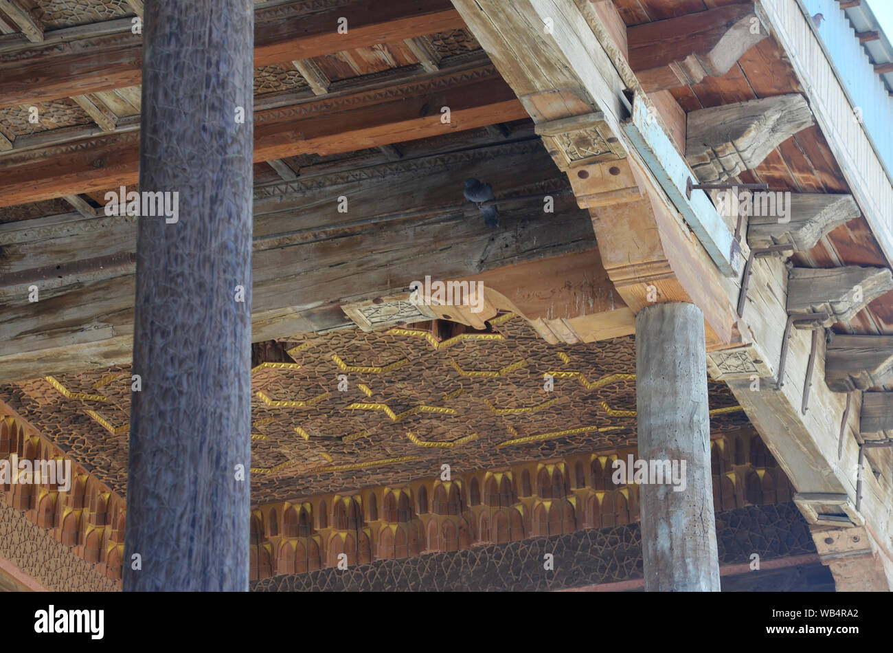 Details Of Exterior Wood Ceilings Of Baland Mosque In Bukhara