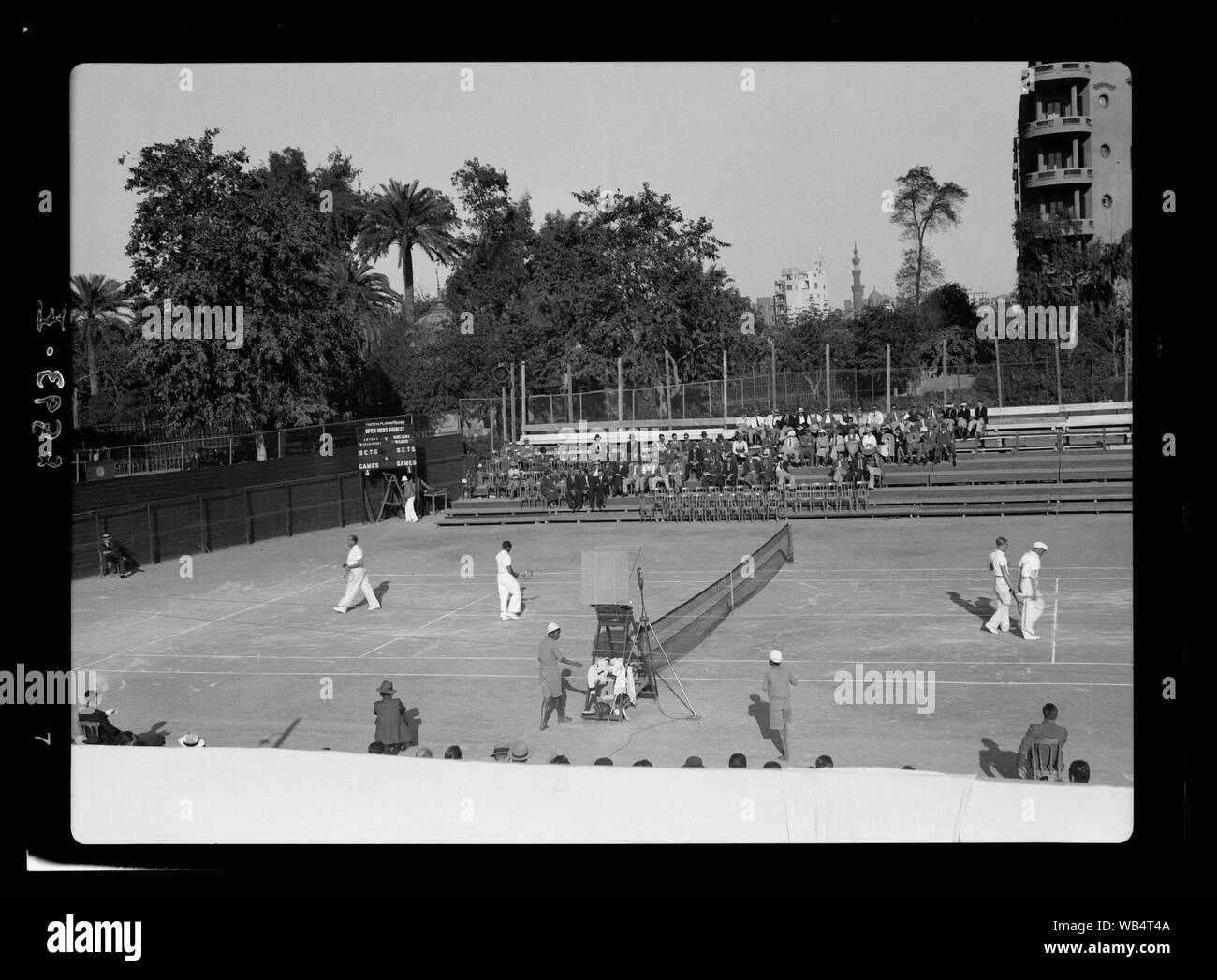Egypt. Cairo. Gezira Gardens & sports. Tennis courts Abstract/medium: G. Eric and Edith Matson Photograph Collection Stock Photo