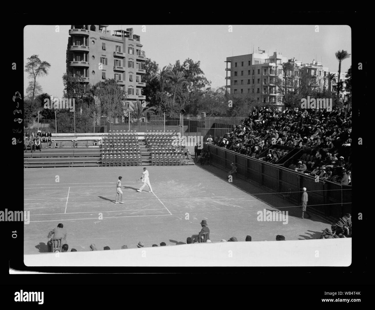 Egypt. Cairo. Gezira Gardens & sports. Tennis courts Abstract/medium: G. Eric and Edith Matson Photograph Collection Stock Photo
