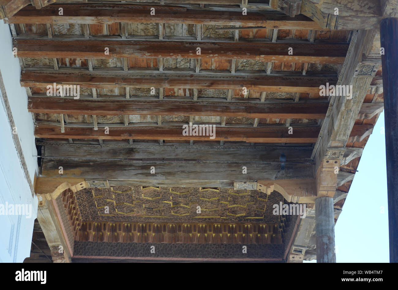 Details Of Exterior Wood Ceilings Of Baland Mosque In