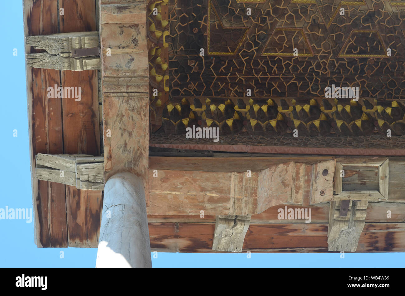 Details Of Exterior Wood Ceilings Of Baland Mosque In Bukhara