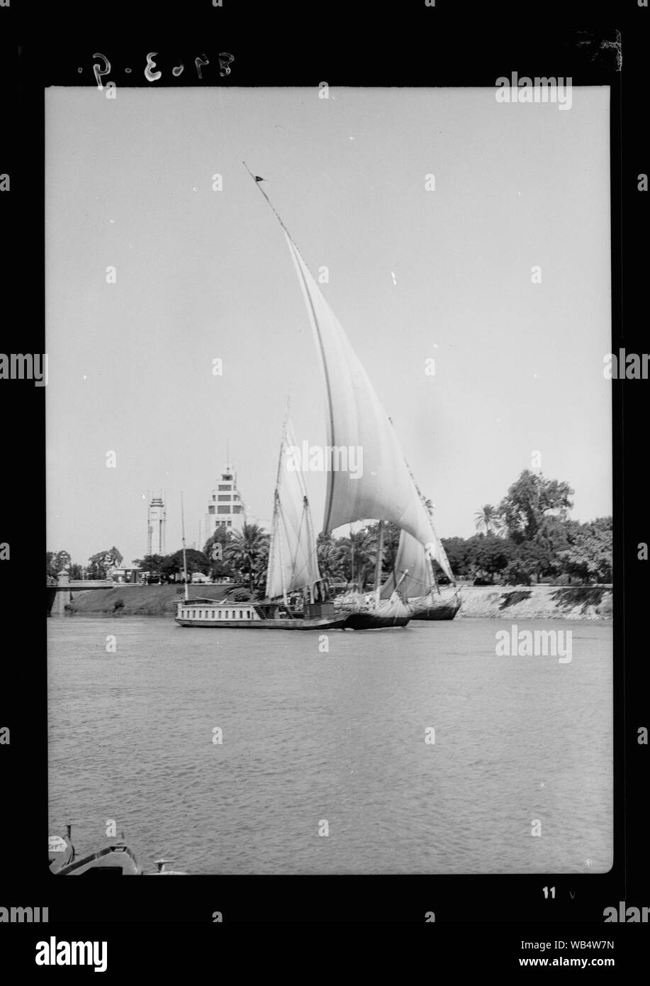 Egypt. River scenes. The Nile. Scenes along the Cairo banks Abstract/medium: G. Eric and Edith Matson Photograph Collection Stock Photo