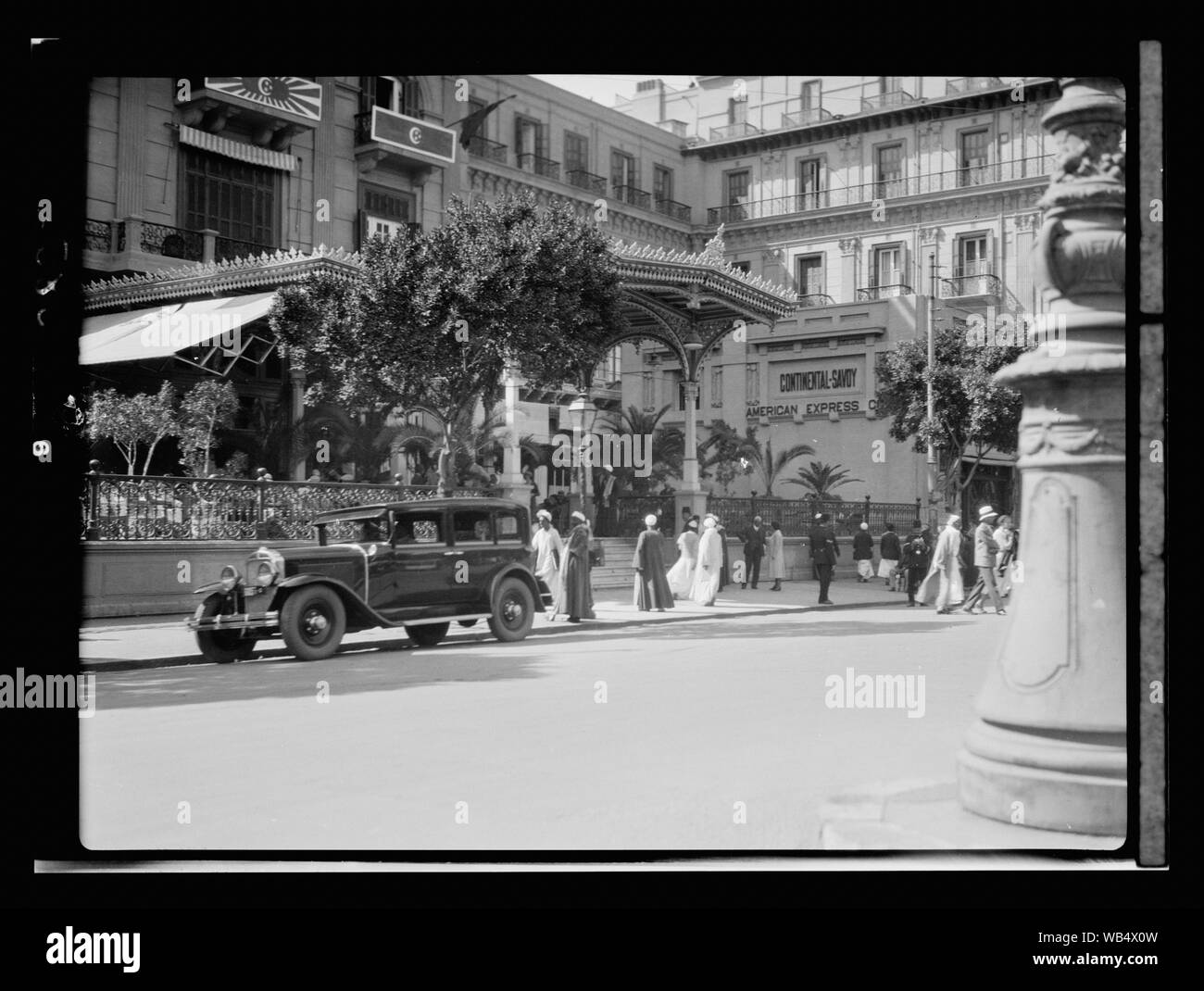 Egyptian Hotels, Ltd, Cairo. Continental Savoy Hotel. Entrance on the Opera Square Abstract/medium: G. Eric and Edith Matson Photograph Collection Stock Photo