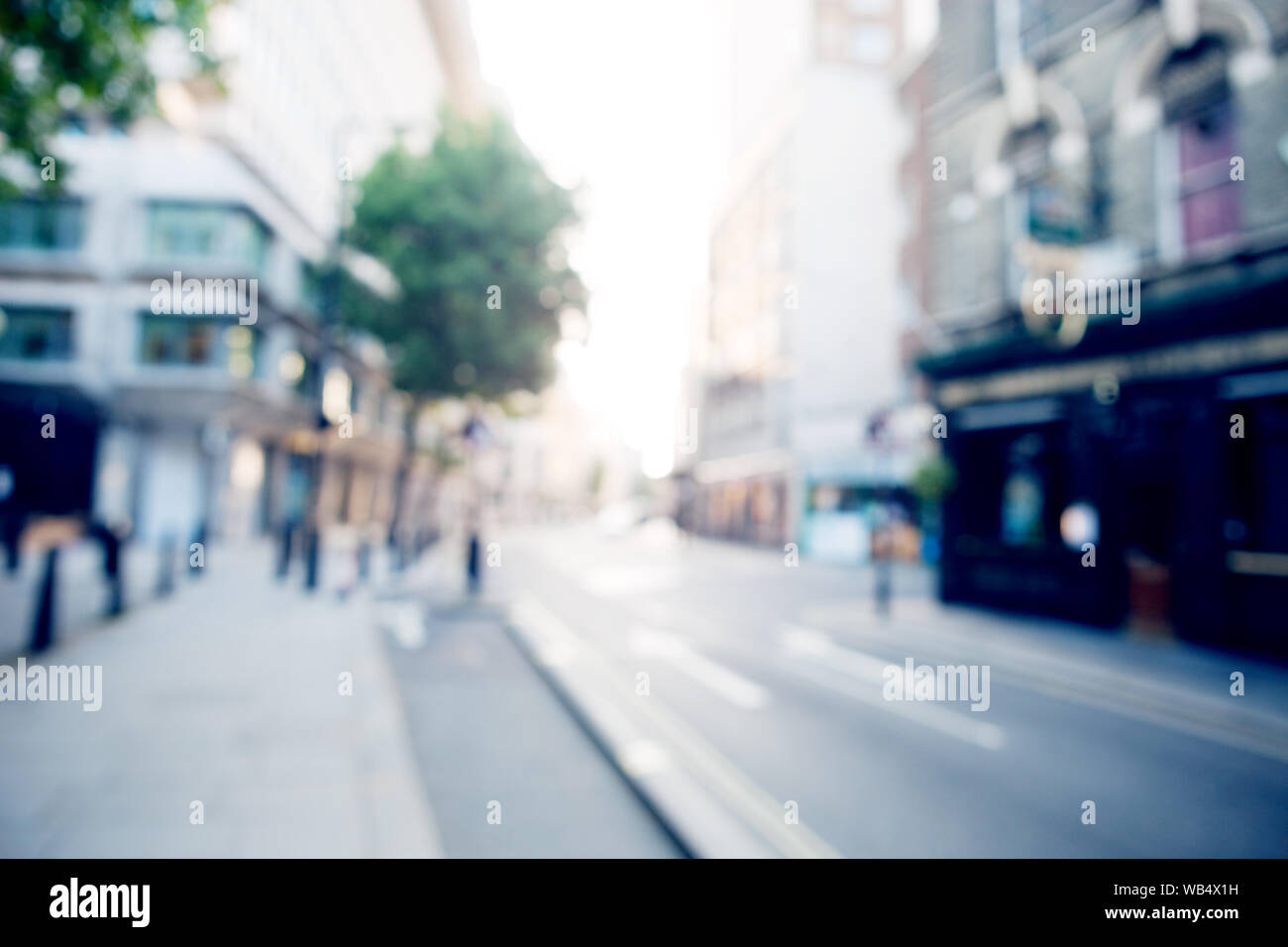 Blurry view city street shops hi-res stock photography and images - Alamy