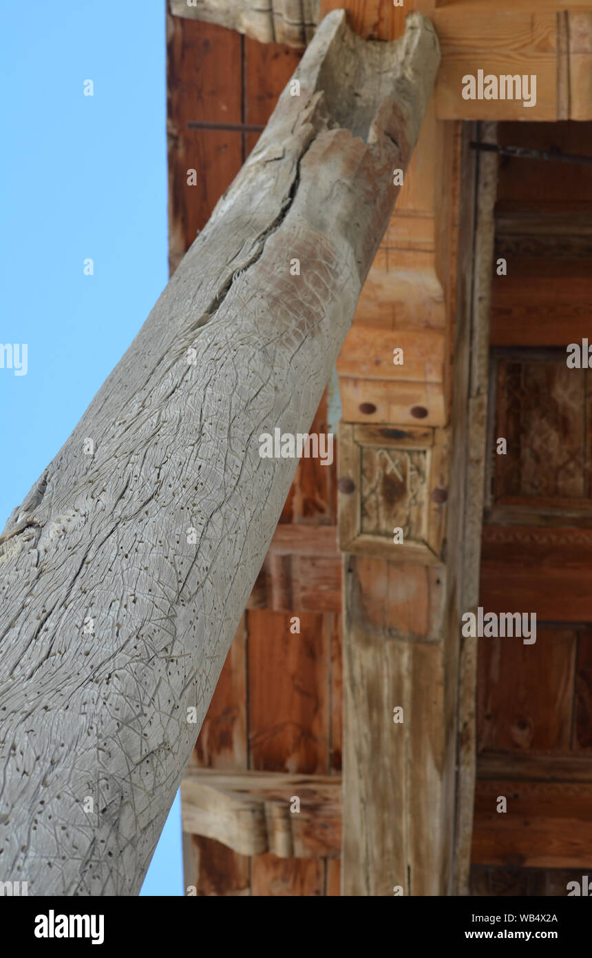 Details Of Exterior Wood Ceilings Of Baland Mosque In Bukhara