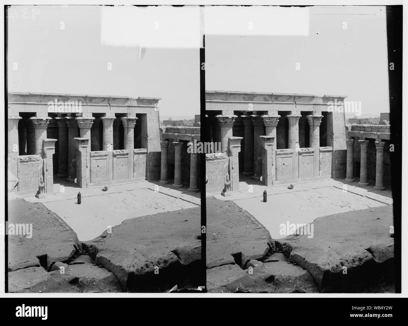 Egyptian views; Temple of Horus, Edfu. View from pylon Abstract/medium: G. Eric and Edith Matson Photograph Collection Stock Photo