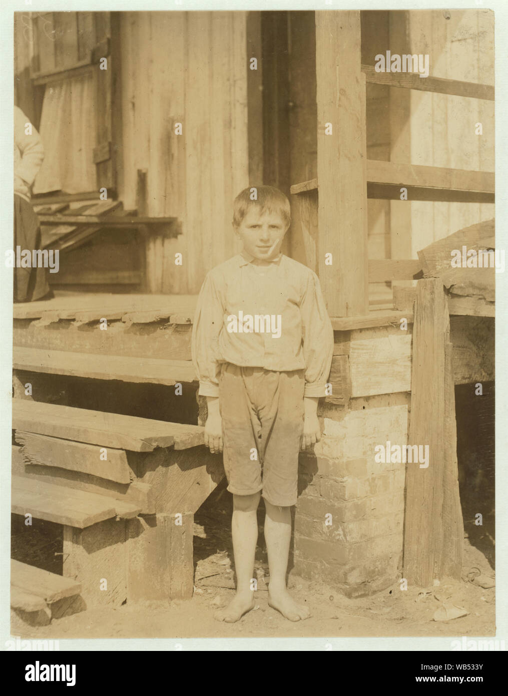 Eleven-year old oyster shucker. Shucks seven pots a day. Varn and Platt Canning Co. Abstract: Photographs from the records of the National Child Labor Committee (U.S.) Stock Photo
