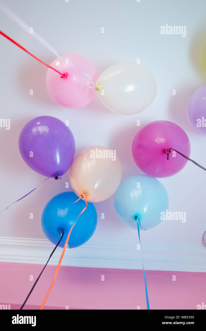 Helium Balloons Colorfull Balloons Float On The White