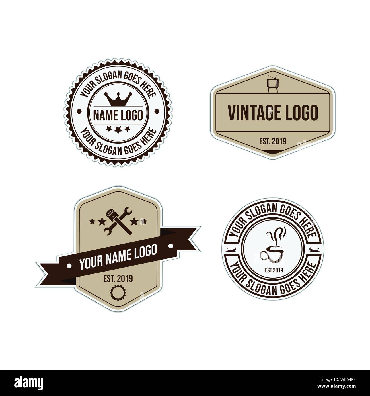 Collection of vintage sticker Badge Labels Sticker vector image Stock ...