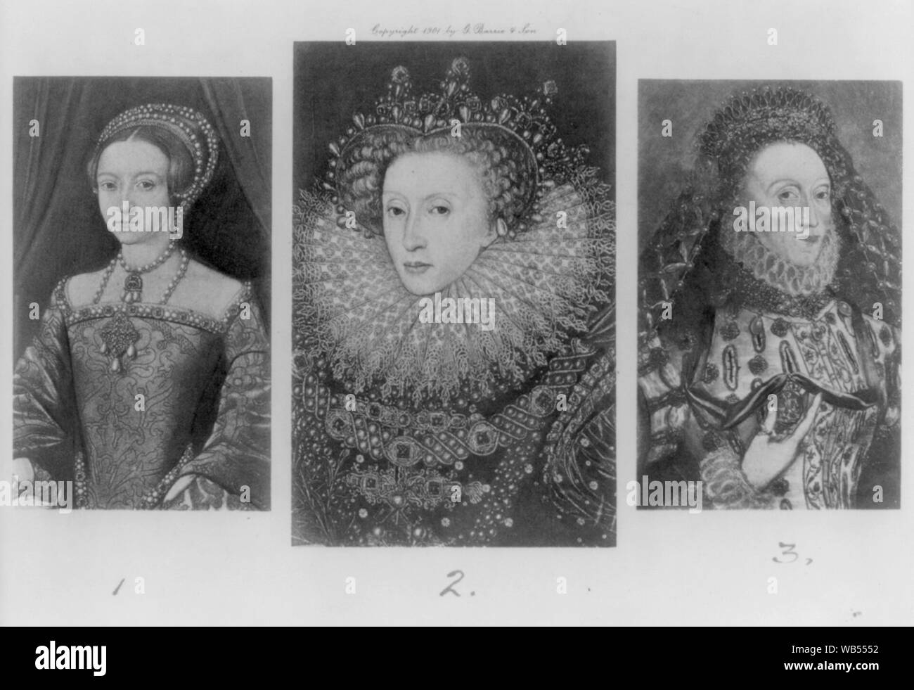 Elizabeth I, Queen of England, 1533-1603 Abstract/medium: 1 photomechanical print : photoengraving. Stock Photo