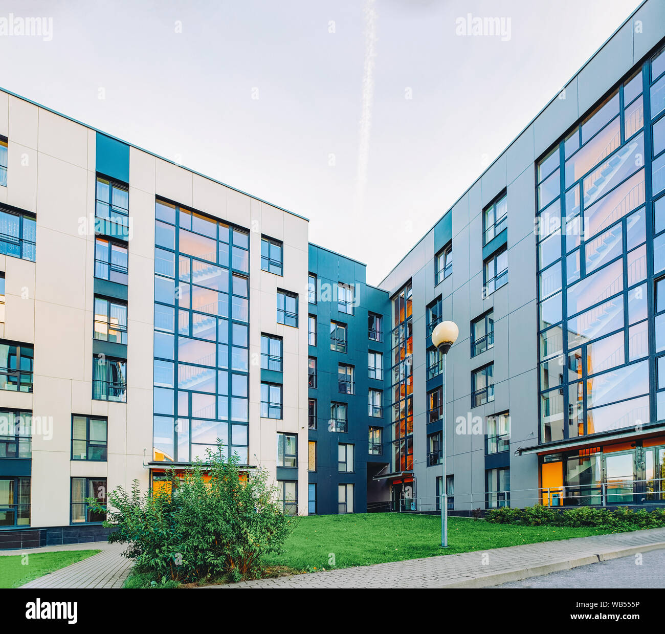 Apartment EU modern house and home residential building complex real ...