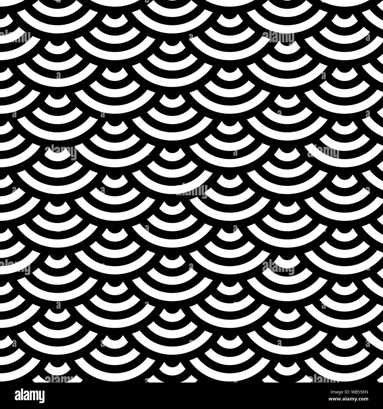 Black and white Japanese pattern vector - Simple background