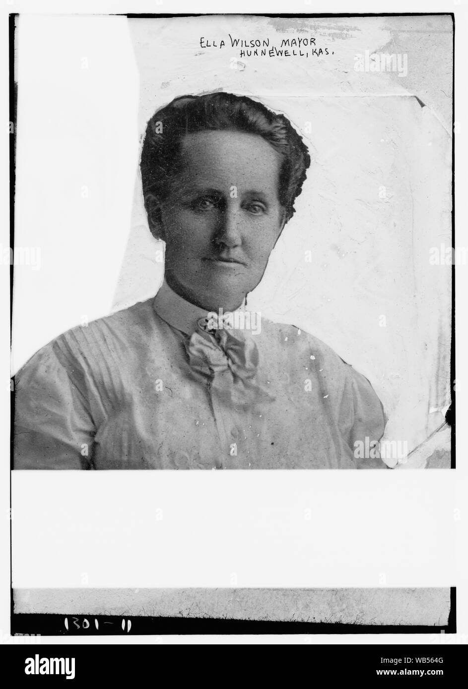 Ella Wilson, Mayor Hunnewell, Kansas Abstract/medium: 1 negative : glass ; 5 x 7 in. or smaller. Stock Photo
