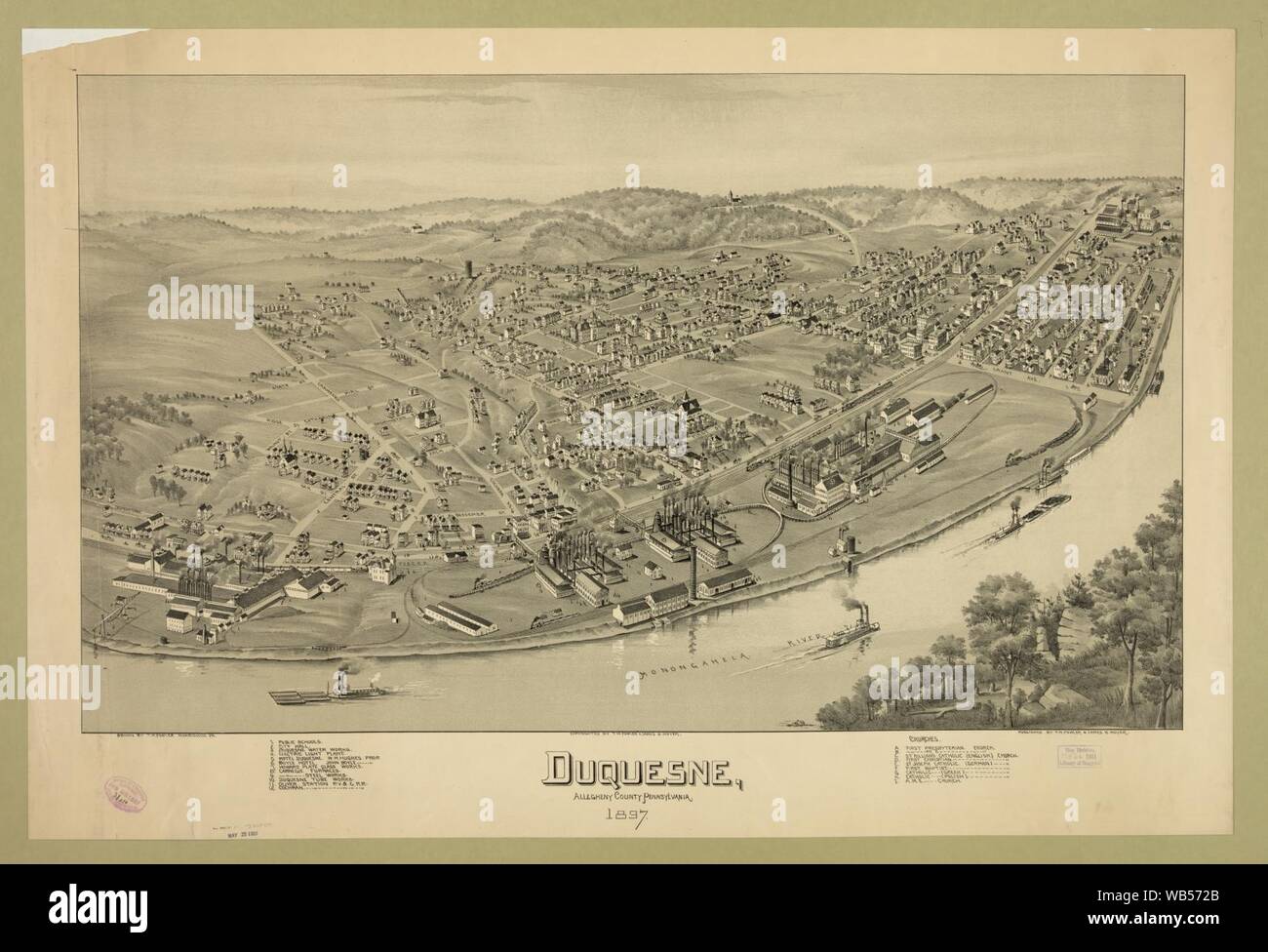Duquesne, Allegheny County Pennsylvania, 1897 Stock Photo Alamy