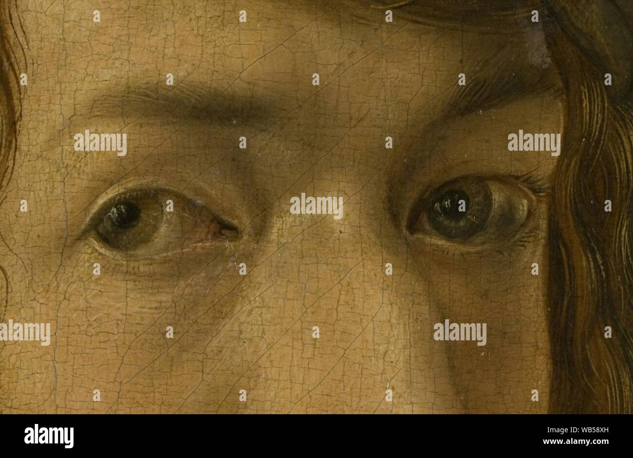 Dürer, Albrecht - Self-Portrait (Madrid), detail eyes - 1498. Stock Photo