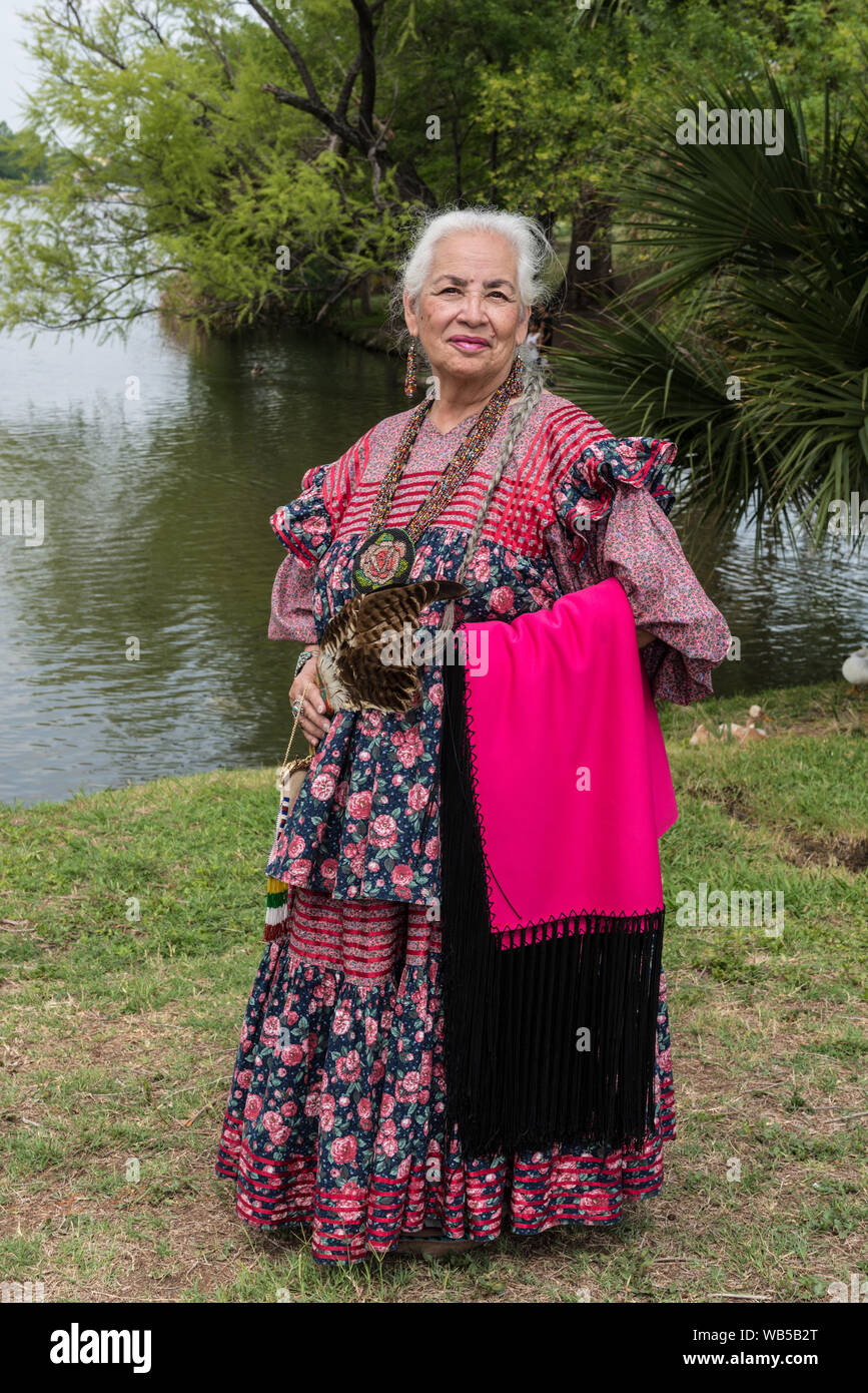 Emma Ortega, 75, a participant of Lipan Apache heritage at the