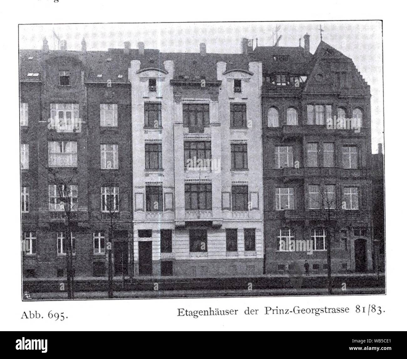 Düsseldorf, Prinz-Georg-Strasse, Etagenhäuser 81 und 83. Stock Photo