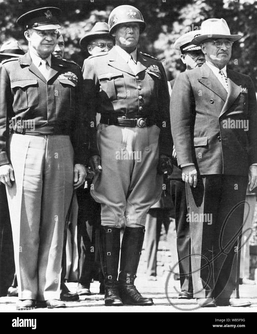 Dwight Eisenhower George Patton and Harry Truman. Stock Photo