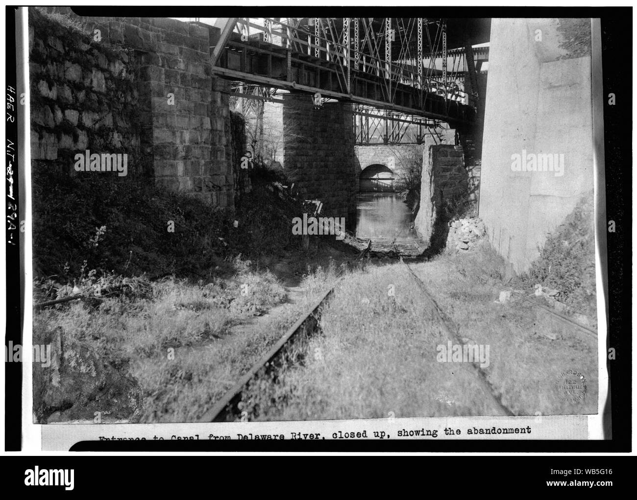 Entrance to Morris canal in Phillipsburg NJ from HABS Stock Photo