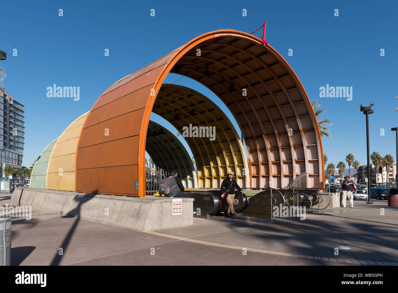 Entrance to the North Hollywood Metro subway station in Los Angeles