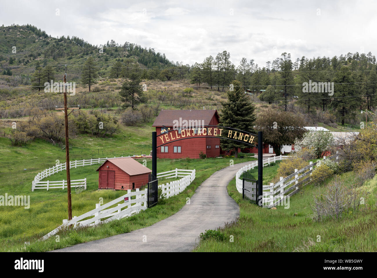 Entrance to the Yellowjacket Ranch in rural Archuleta County, Colorado