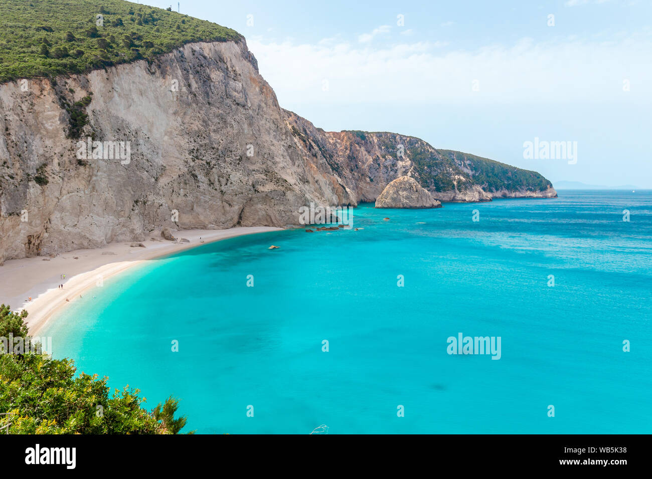 The famous and exotic Porto Katsiki beach on the island of Lefkada, Greece Stock Photo