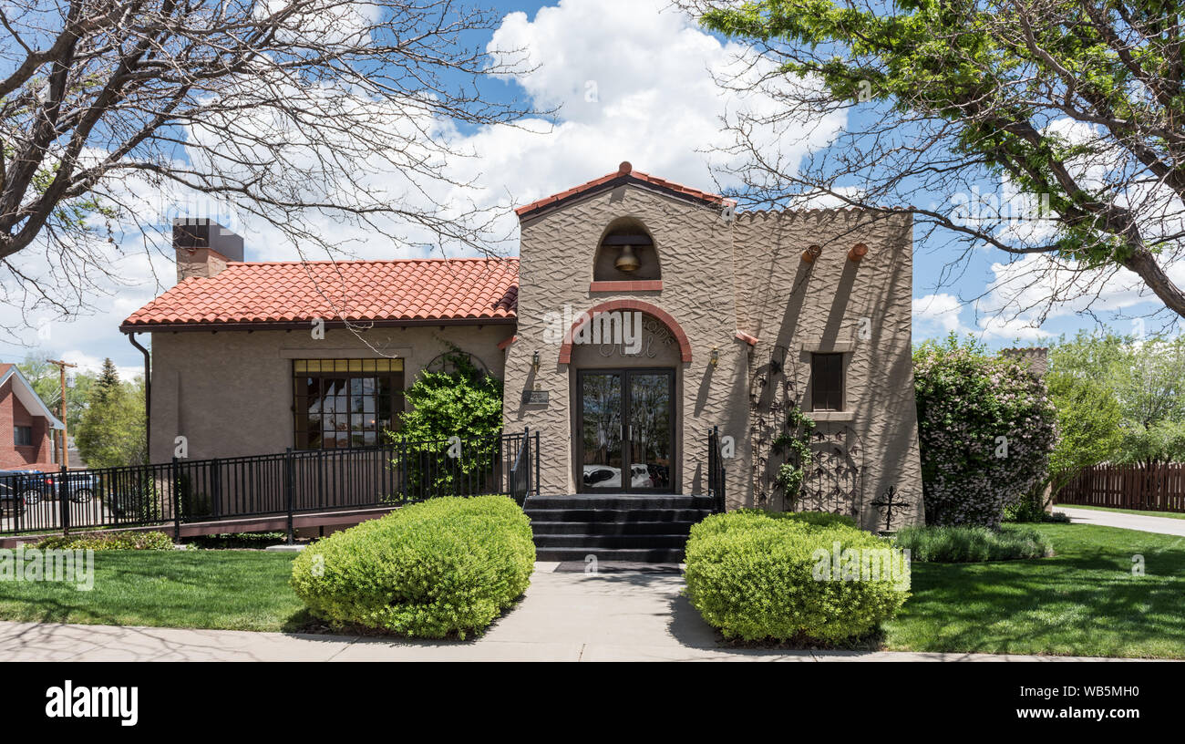 Ertel Funeral Home in the building that blends Spanish Colonial Revival