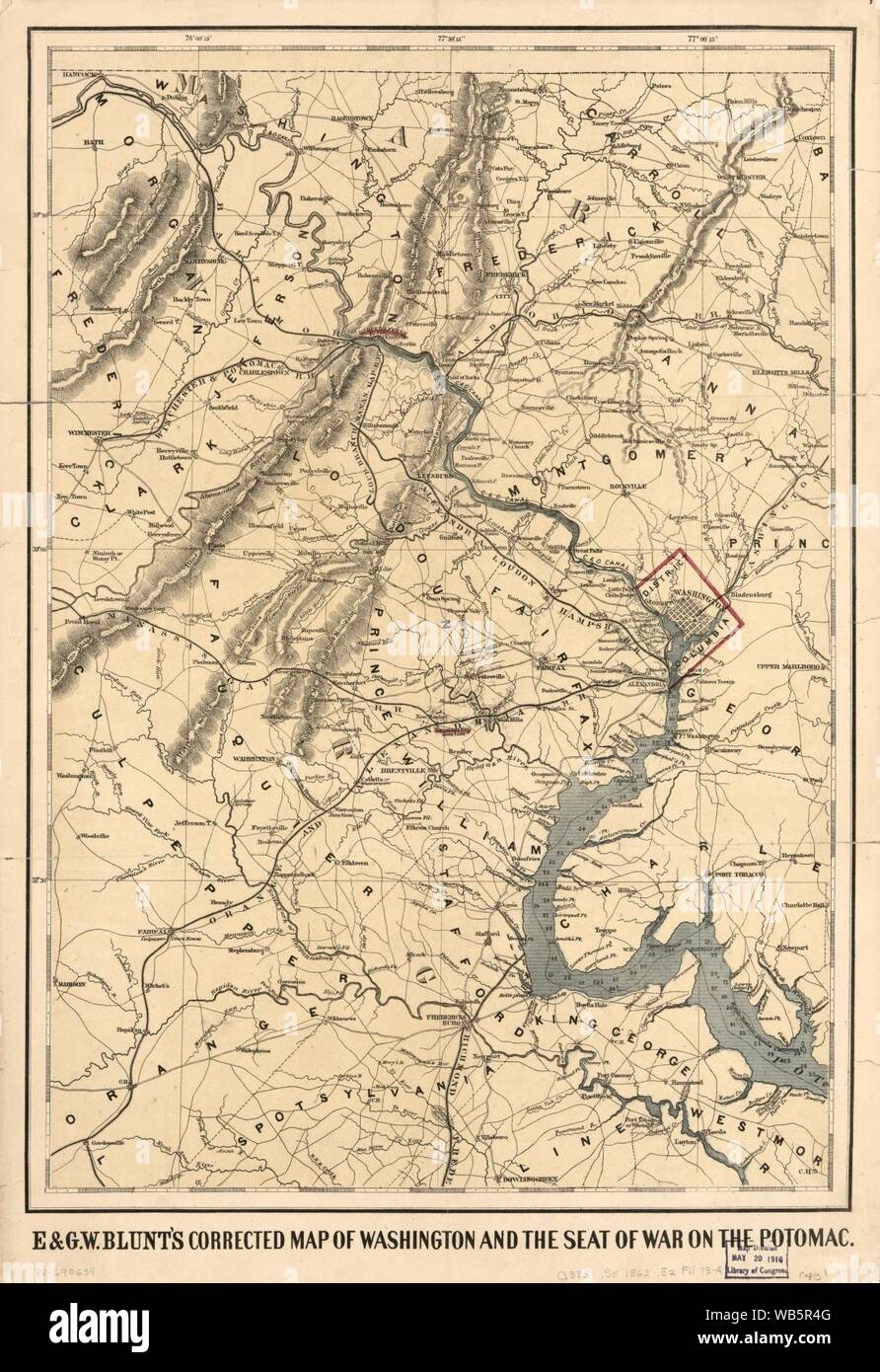 Corrected State Map E. & G.W. Blunt's corrected map of Washington and the seat of war on ...