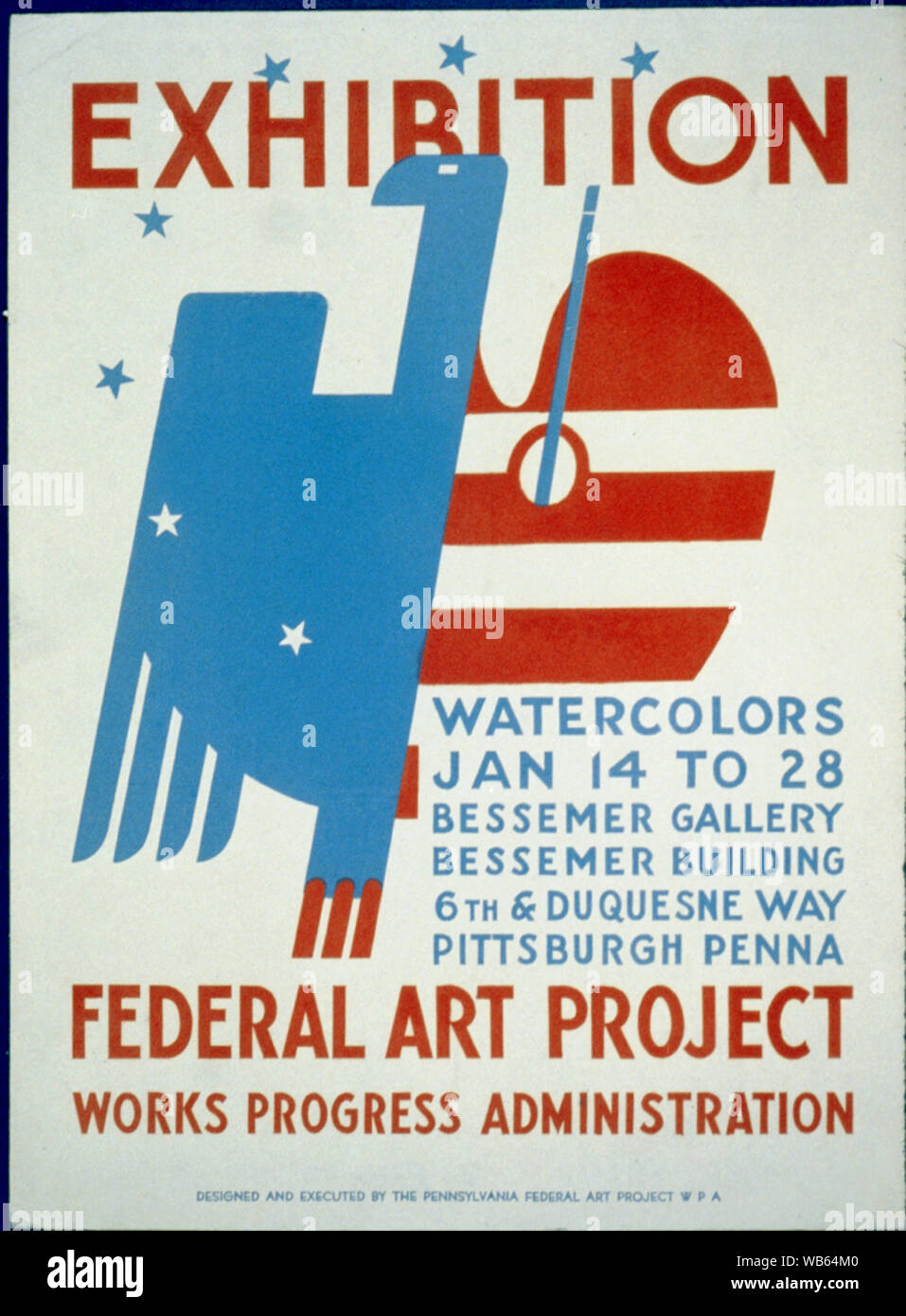 Exhibition [of] watercolors Abstract Poster for Federal Art Project