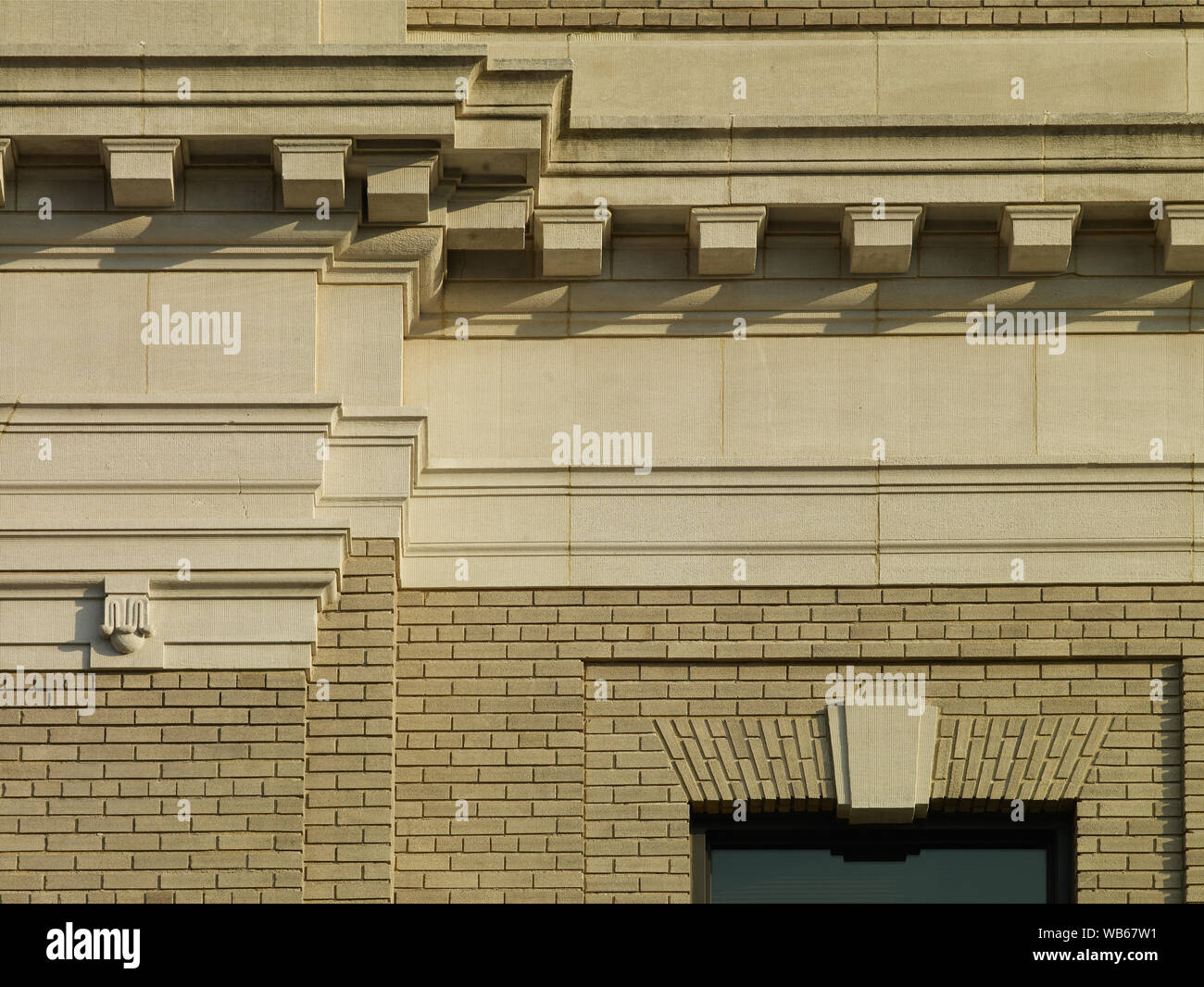 Exterior detail, Federal Building, Grand Island, Nebraska Stock Photo