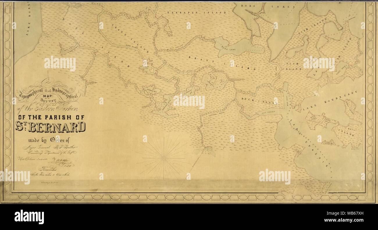 Eastern St Bernard Parish map 1862 B Stock Photo Alamy