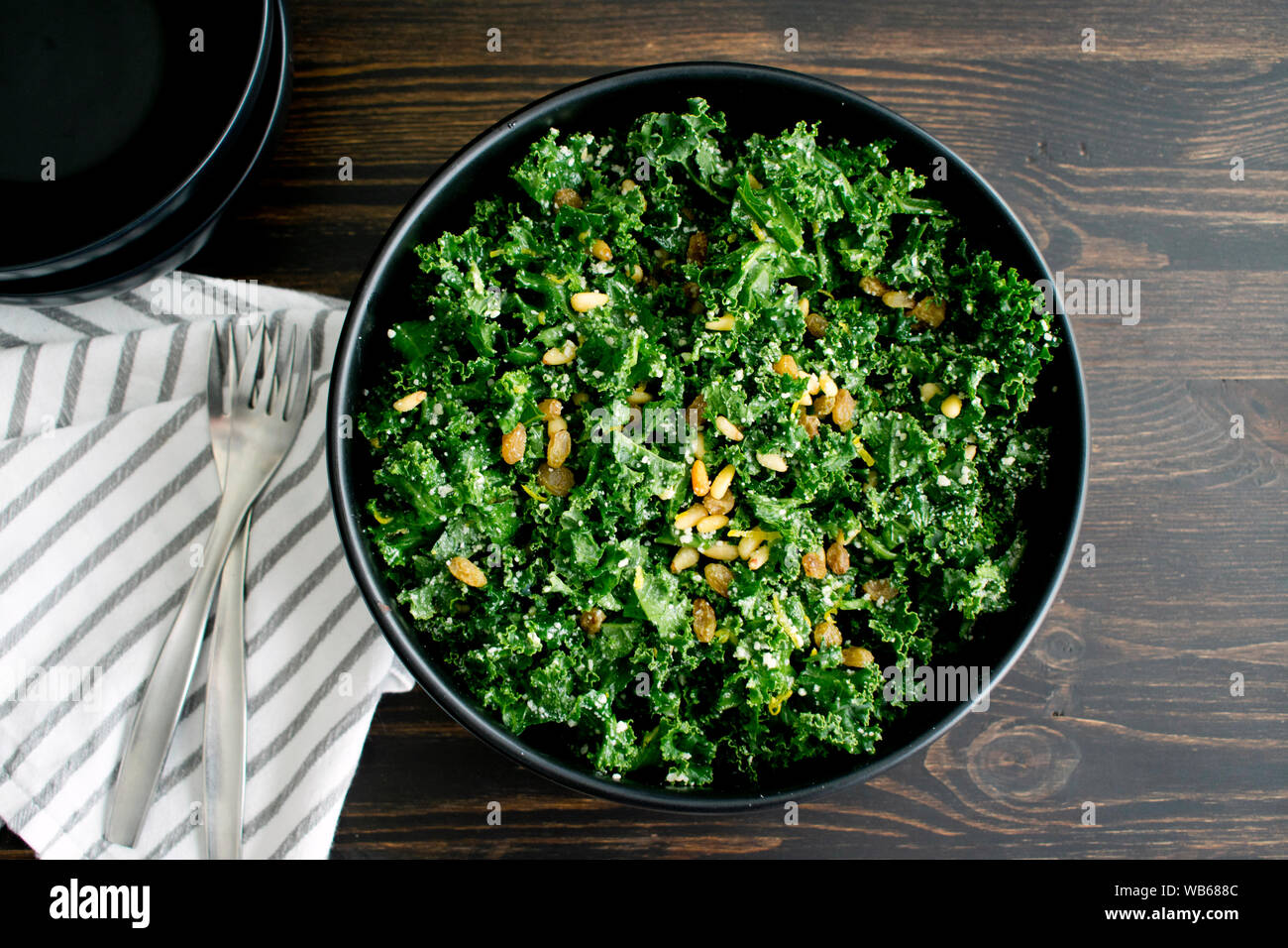 Kale Salad with Lemon Dressing Stock Photo Alamy