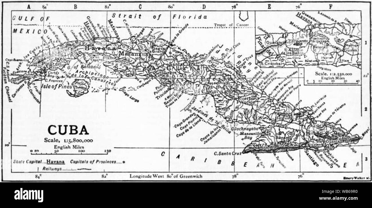 Map of cuba Black and White Stock Photos & Images Alamy