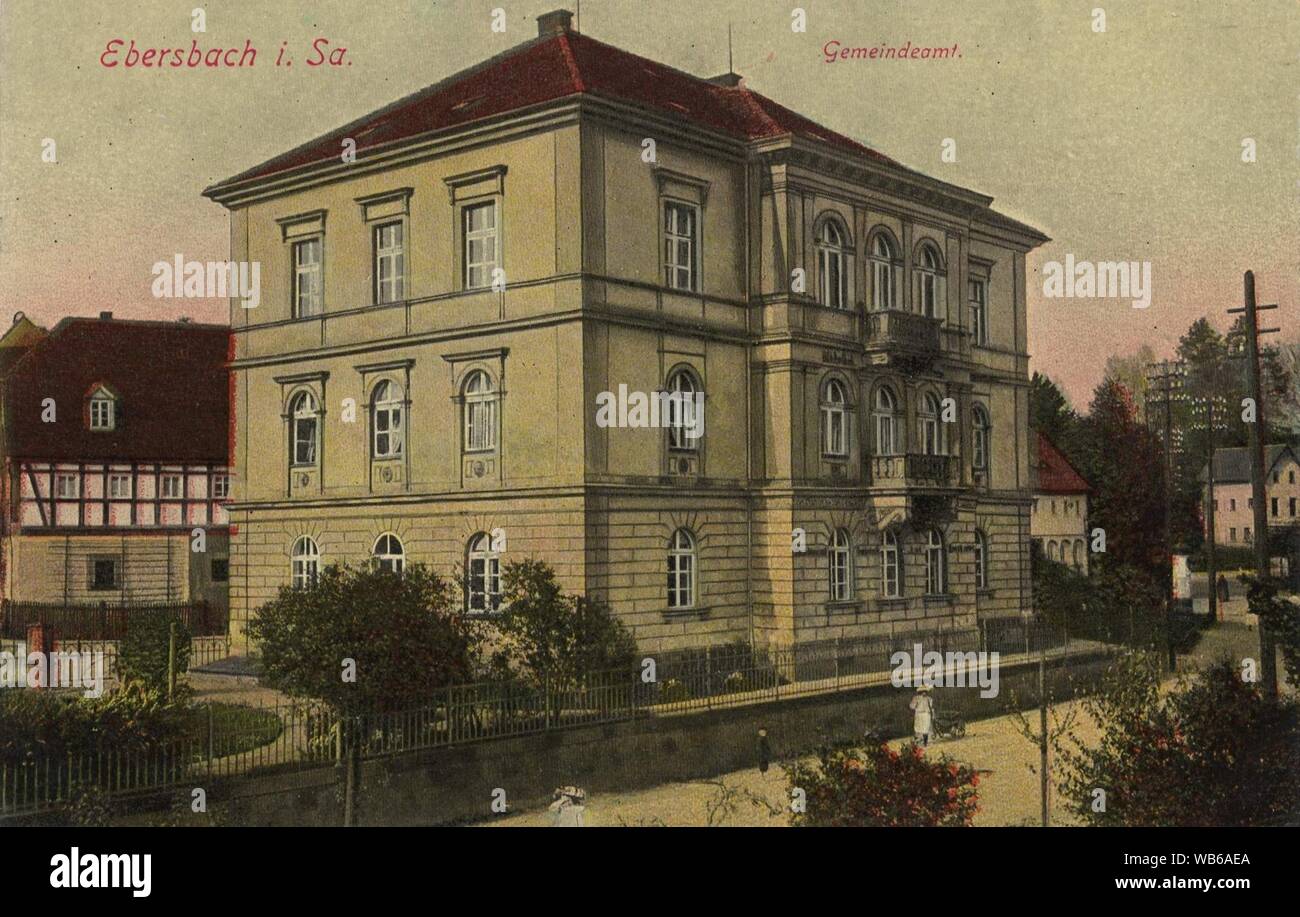 Ebersbach Gemeindeamt um 1900. Stock Photo