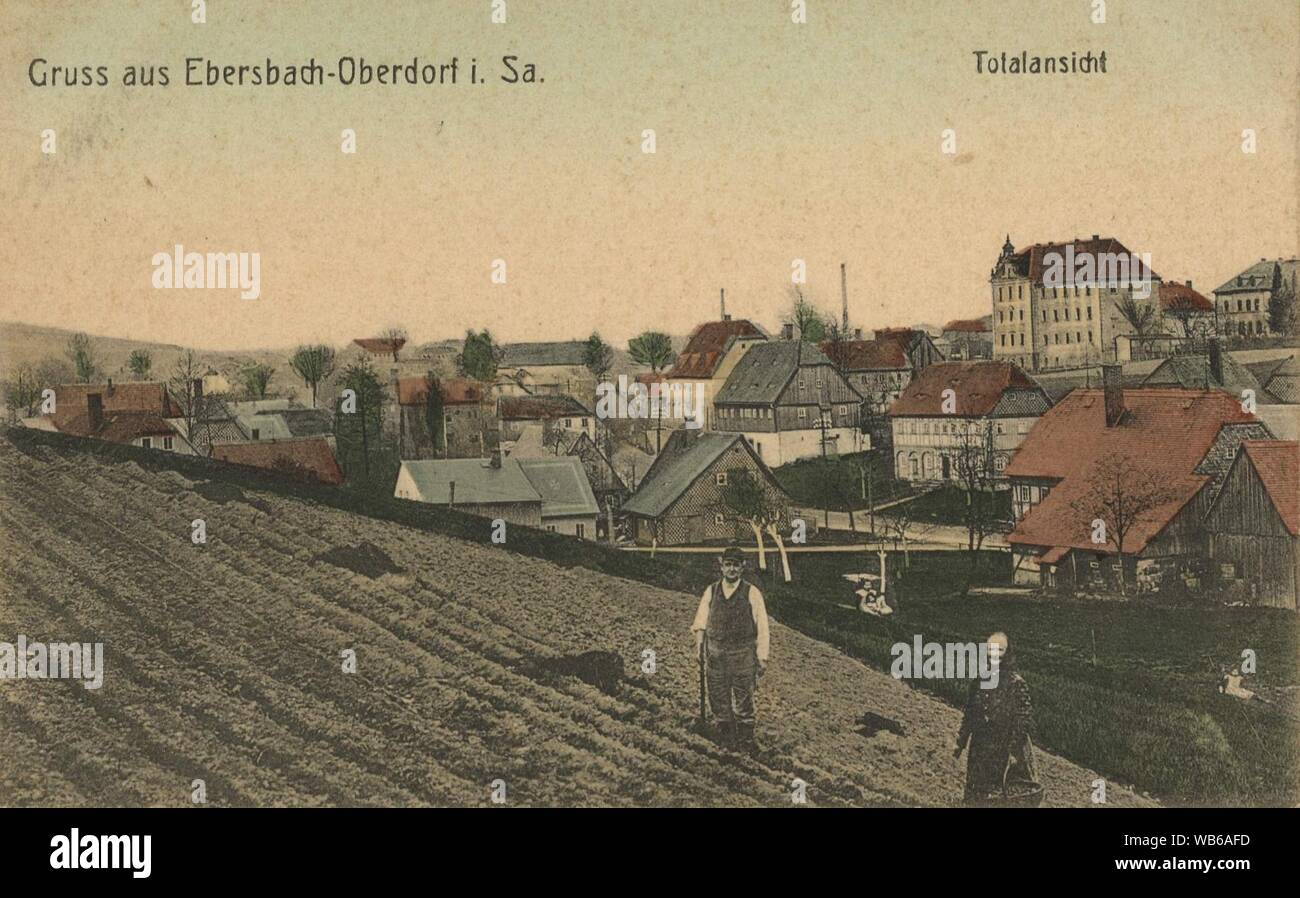 Ebersbach Stadtansicht um 1900 2. Stock Photo
