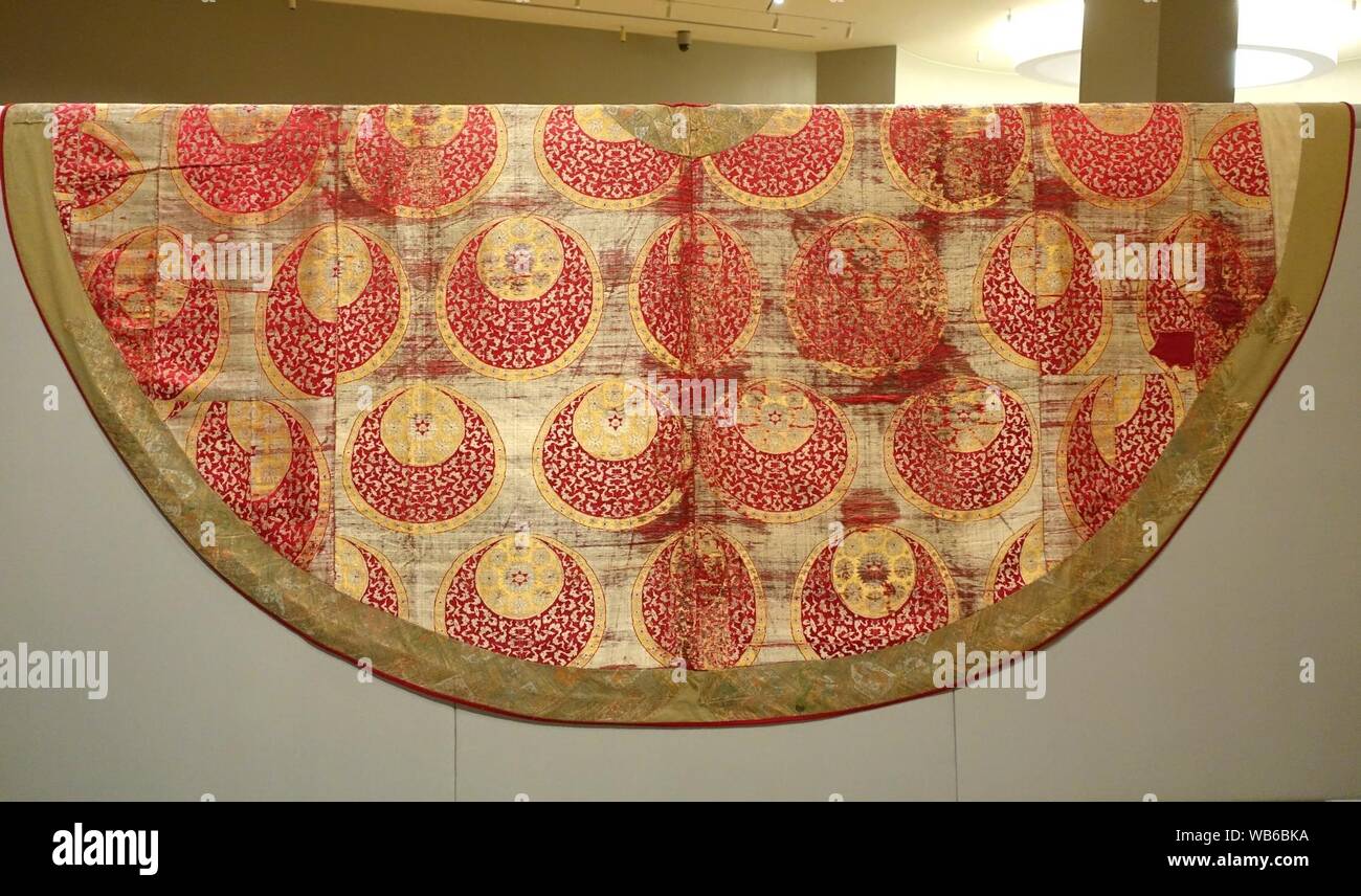 Ecclesiastical garment (probably), likely Christian Armenian, New Julfa, near Isfahan, mid 1600s AD, Ottoman Turkish and Safavid silk fabrics, view 2 Stock Photo